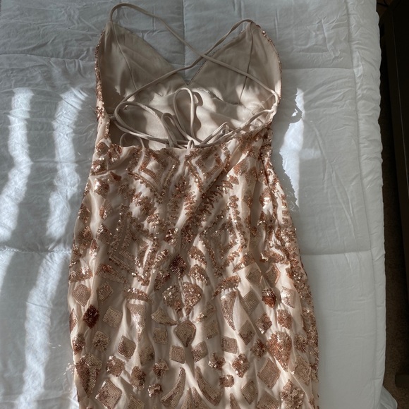 NUDE SEQUIN DRESS - Picture 3 of 5